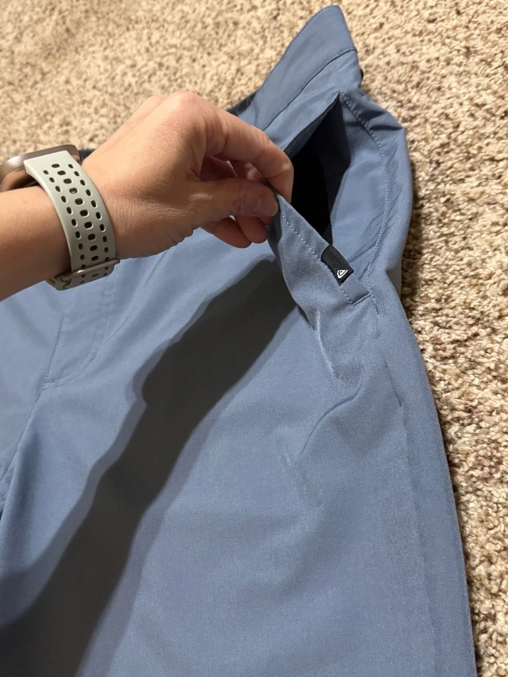 Quiksilver Steel Blue Amphibian Hybrid Chino Board Shorts Mens 34 EUC